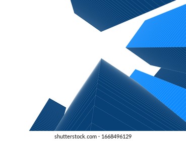 Abstract buildings on white background. Modern architecture 3d 
