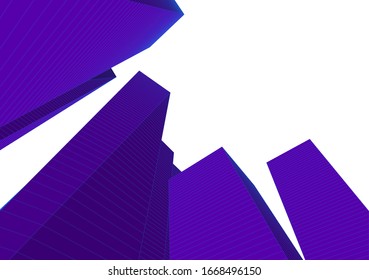 Edificios abstractos sobre fondo blanco. Arquitectura moderna 3d 