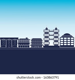 abstract buildings silhouettes on a white background