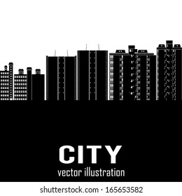 abstract buildings silhouettes on a white background