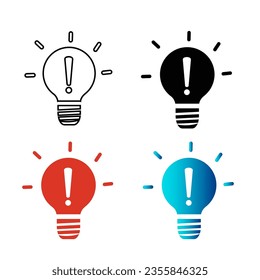 Resumen de la Exclamación de Bombilla Marca Silhouette Ilustración, puede ser utilizada para diseños de negocios, presentaciones o cualquier diseño adecuado.