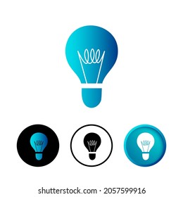 Abstract Bulb Icon Illustration Flat Design