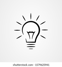 Abstract bulb lamp shape outline vector.