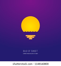 abstract Bulb Shapes in the Sunset. Isolated Vector Illustration