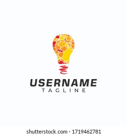 Abstract bulb template logo in red, orange and yellow.