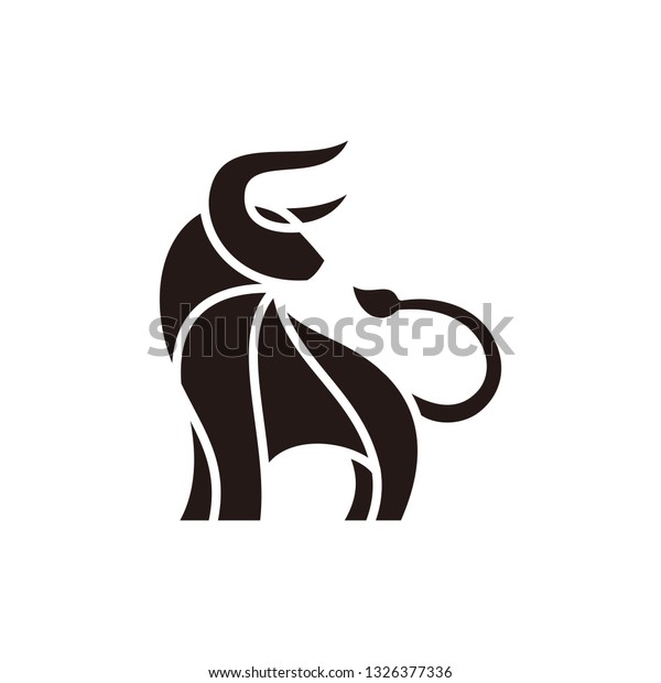 Abstract Bull Black Design Illustration Vector Stock Vector (Royalty ...