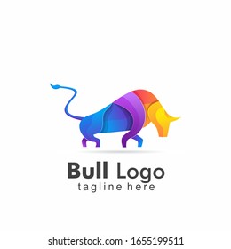 abstract bull colorful logo design. Abstract icon bull and cow design