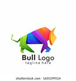 abstract bull colorful logo design. Abstract icon bull and cow design