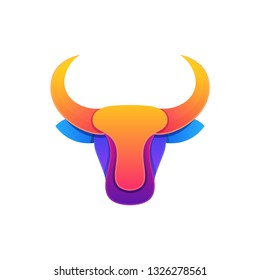 Abstract Bull Head Colorful Design illustration vector template. Suitable for Creative Industry, Multimedia, entertainment, Educations, Shop, and any related business