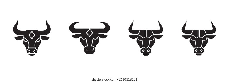 Abstract Bull Head Geometric Logo