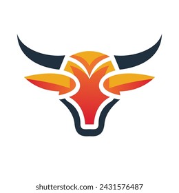 Abstract bull head logo design 