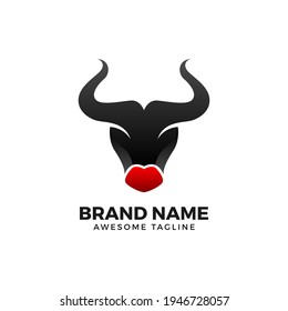 abstract bull head logo vector illustration. bull head mascot for animal vector logo template. fit for animal mascot or financial trading logo