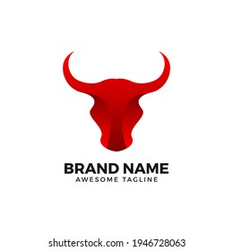 ilustración vectorial del logotipo de la cabeza de toro abstracta. mascota de la cabeza de toro para la plantilla del logotipo del vector animal. aptos para mascotas animales o logotipo de comercio financiero