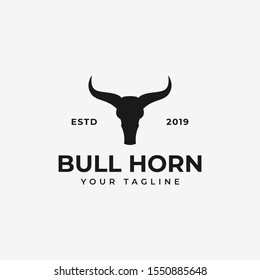 Abstract Bull Horn, Buffalo Head, Taurus, Bison Logo Design
