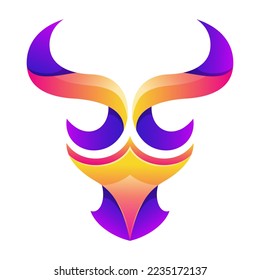 Abstract bull icon logo modern vector style