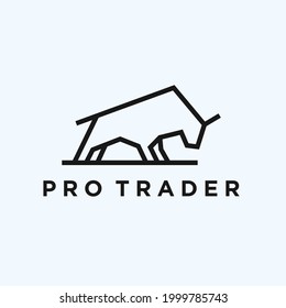 abstract bull logo. buffalo icon