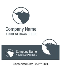 Abstract bull Logo Design Template. Vector Illustration.