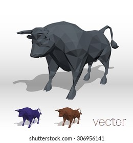 Abstract bull polygonal. Vector illustration.