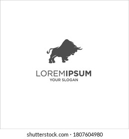 abstract bull silhouette logo vector