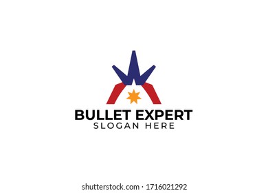 abstract bullet badge logo vector design with simple, unique, unusual and modern styles on white background