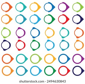 Abstract bullet points colorful direction bullets point set vector.