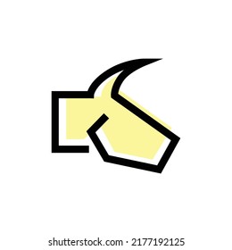 Resumen del logo del vector de la cabeza del toro. Adecuado para empresa, producto, marca, evento y organización.