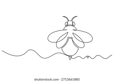 Abstrato mamangabela animal desenhado com um curso contínuo	
