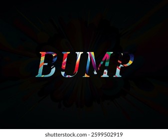 Abstract Bump Text Effect Design Black Background