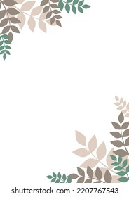Abstract bunch of leaves frame for decoration on garden and natural concept.