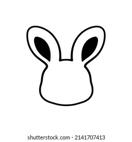 Abstract Bunny Head Icon Outline