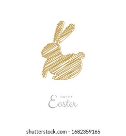 Abstract bunny on background with Happy Easter wishes. Vector