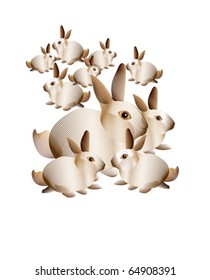 Abstract bunny rabbits