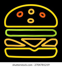 Diseño de iconos de capas de hamburguesa Abstractas