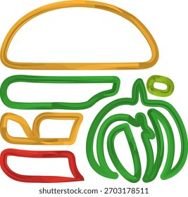 Diseño Abstractas de Vector de capas de hamburguesa
