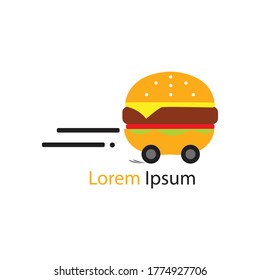 abstract burger logo design. fast food restaurant logo vector.