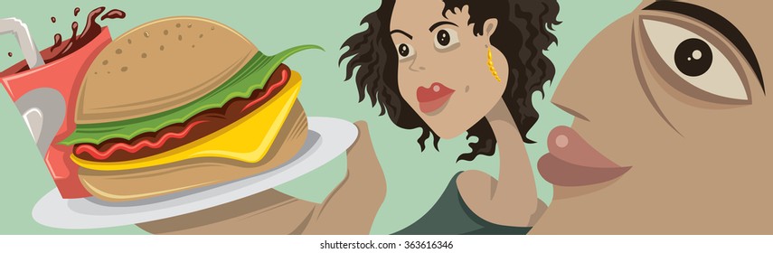Abstract Burger Restaurant Poster (Vector Art)
