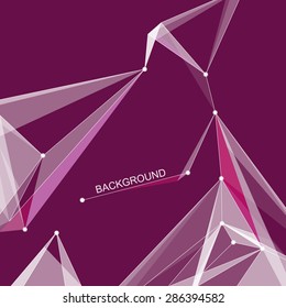 Abstract burgundy background Polygonal Connecting the dots and lines | EPS10 vector illustration space