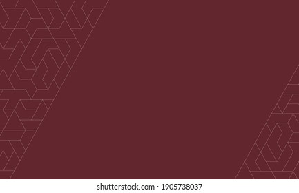 Abstrakter bordeauxfarbener Hintergrund mit polygonalem linearem Muster. Vektorgrafik.