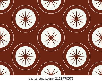 abstract burgundy star flower, red and white seamless pattern background, fabric and textile surface design, wrapping paper motif, gift cover texture, hand drawn wallpaper decor, minimal vector