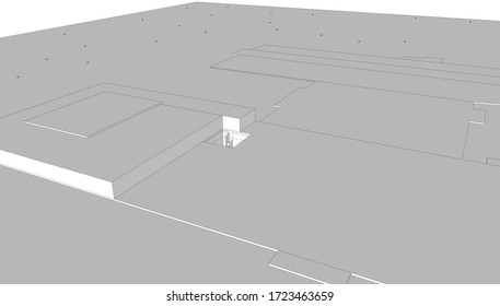 
abstract burial sarcophagus, 3d rendering, architectural form