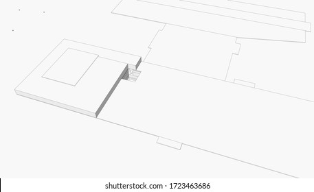 
abstract burial sarcophagus, 3d rendering, architectural form