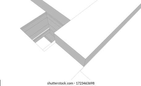 
abstract burial sarcophagus, 3d rendering, architectural form