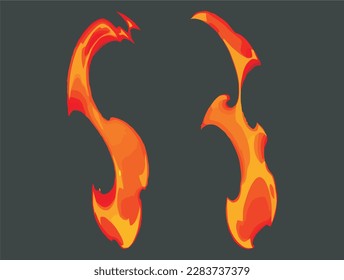 Abstract Burn Element flame effect vfx isolated vector illustration