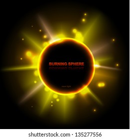 Abstract burning fire circle