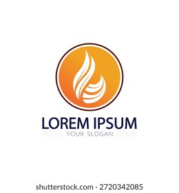 Logotipo de llama ardiente Abstractas elaborado con líneas de fuego suaves para una identidad de marca creativa
