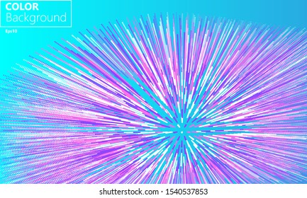 Abstract burst background. Circular geometric pattern. Music radial explosion. Starburst beams. Dynamic shapes. Vector.