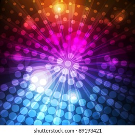 Abstract burst background with neon effects and colorful lights