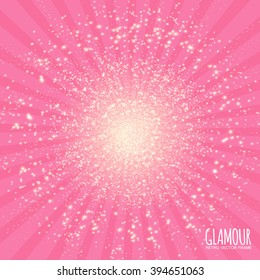 Abstract Burst Background with Particles. Vector illustration.