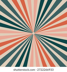 Abstractas diseño de ráfaga con líneas radiantes en la paleta de colores retro