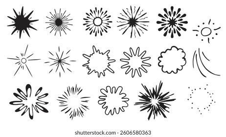 Abstract burst design with spiked lines